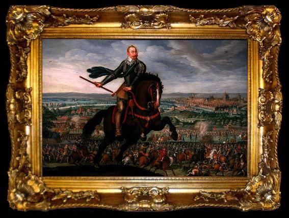 framed  unknow artist Gustavus Adolphus of Sweden at the Battle of Breitenfeld, ta009-2